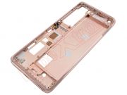 Carcasa frontal / central con marco dorado melocotón "Peach Gold" para Xiaomi Mi 10 5G, M2001J2G, M2001J2I